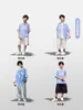 Camisa de Rayas Finas para Niños 2026 Verano Nuevo Diseño de Panda Casual Transpirable 100% Algodón para Niños Mayores