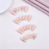 Uñas postizas minimalistas color nude de Amazon, puntas de uñas elegantes en forma de almendra, pegatinas para uñas con temática de estrella de mar del océano de verano