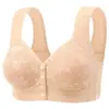 Nuevos Chalecos de Algodón Suave Transpirable Cómodos de Taza Fina Talla Grande para Mujeres de Mediana Edad y Mayores con Broche Frontal, Ropa Interior Estampada sin Aro