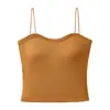 Novo Top Camisola de Outono Dopamina de Um Ombro Costas Bonitas para Mulheres com Bojos para Usar por Baixo por Cima Camada Base Top Sem Alças