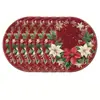 Los manteles individuales navideños más vendidos de Temu, manteles redondos decorados con muñecos de nieve navideños, tapetes de mesa de vinilo impresos no impermeables