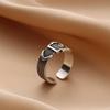Anillo abierto ajustable de acero inoxidable para hombre con forma de cadena, anillo de acero de titanio, anillo para mujer, anillo de nicho, pulsera para pareja