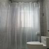 Cortina de ducha rectangular 3D de venta caliente transfronteriza forrada con botones metálicos, cortina divisoria impermeable para inodoro, suministro de fábrica, comercio exterior