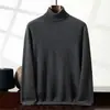Suéter de Cachemira para Hombre Cuello Alto Base Clásico Versátil Color Sólido Suéter Pulóver Otoño e Invierno Nuevo Camisa Base de Manga Larga