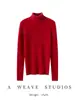 25 Años Otoño e Invierno Nuevo Estilo 100 Cachemira Cuello Alto Línea Recta Prendas de Punto Lista para Usar Aspecto Adelgazante Color Puro Prendas de Punto de Cachemira