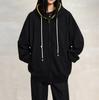 Cardigan Suéter com Zíper Personalizado Estilo Étnico Nômade Retrô Marca Tendência Jaqueta Preta para Casal Novo Estilo Outono e Inverno 2026