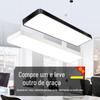 Fita de LED Super Brilhante Loja Comercial Retangular Simples Moderno Quadrado Pendurado Fio Lâmpada de Teto Lustre de Escritório
