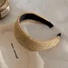 Diadema de punto vintage estilo coreano de ala ancha para mujer, realza la coronilla, accesorio para el cabello versátil y de moda, accesorio para el cabello de otoño 2026