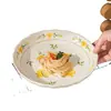 Platos de Cerámica Estilo Japonés para Uso Doméstico 2025 Modelo Nuevo de Platos, Platos Hondos Redondos de Cena de Alto Valor Particularmente Hermosos