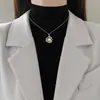 [Aço Titânio] Ninho de Pássaro Pérola Zircônia Estilo Luxo Leve Deslumbrante Corrente de Clavícula Completa em Diamante para Mulheres Mais Fácil de Combinar Aço Titânio