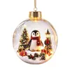 Adorno Transparente de Koala Navideño Bola de Cristal Luminosa 3D Adorno Colgante para Decoración de Escena Navideña de Árbol de Navidad