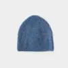 Gorro de punto liso de mezcla de lana de perfil bajo con flor para hombre y mujer, otoño e invierno, gorro de lana suave para pullover