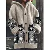 Estación Independiente Transfronteriza de Comercio Exterior Chaqueta Casual con Estampado Estilo Étnico Retro Nuevo para Mujer
