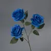 Flores Artificiales, Rosa Anna de Tres Cabezas, Arreglo Floral de Piso para Salón de Bodas, Decoración del Hogar, Flores Falsas, Venta al por Mayor desde Fabricante, Flores de Seda para Hotel