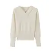 Suéter de punto rojo con cuello en V y manga larga para mujer, nuevo estilo otoño/invierno 2026, diseñado para ceñir la cintura y crear un efecto adelgazante, perfecto como capa interior o top