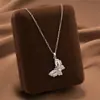 Comercio Exterior de Amazon Venta Caliente Collar de Acero de Titanio Temperamento Femenino Circonita Microincrustada Personalidad Cadena para Clavícula de Alto Sentido Colección Joyería