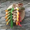 Pimentas, Milho Falso, Alho, Amendoins, Vegetais, Frutas, Restaurante de Fazenda, Decorações de Modelo de Campo de Horta, Cordas para Pendurar