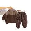 Conjunto de Forro Polar para Bebé Niño 2026 Nuevo Modelo Invierno Niños Pequeños Grueso Cálido Algodón Abrigo Conjunto de Dos Piezas Moderno Venta al por Mayor