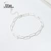 S925 prata esterlina cintilante pulseira italiana japonesa e coreana intertravamento simples brilhante namoradas jóias atacado