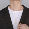 Moda Estilo Ins para Hombre Colgante Largo de Acero Inoxidable con Espejo Collar Largo Liso con Cadena de Serpiente Cadena Retorcida
