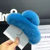 Clip para el pelo de pelo de conejo real nuevo de Corea del Sur Clip para el pelo retro extragrande para mujer Clip de tiburón Sensación de alta calidad Clip de agarre de felpa para la parte trasera de la cabeza