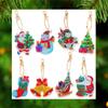Coleção de Natal Personalizada Pintura com Diamantes Artesanal DIY Porta-copos Chaveiro Enfeites Vara Decorativa Pingente Adesivos Natal