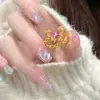 Anel Colorido de Borboleta Esmaltado para Mulheres, Design de Nicho Versátil Retrô, Estilo Palaciano de Alto Padrão, Anel Super Delicado com Gotejamento de Óleo