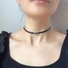 Colar N17 Preto Doce Cool Letra CD Colar Curto Feminino Design de Nicho Corrente para Clavícula Colar Elegante Tira de Couro para Pescoço