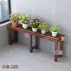 Estante para Flores de Balcón Carbonizado Estante para Flores de Exterior Caja de Flores de Madera para Macetas Patio Estante de una Sola Capa Estante para Maquetas