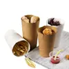 Copo descartável personalizado de papel kraft com tampa, copo para batatas fritas, caixa de batatas fritas de cartão branco, caixa cônica para batatas fritas, caixa triangular para batatas fritas