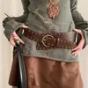 Cinto Punk Estilo Western Vintage com Tachas para Mulheres, Cinto Resistente com Borla de Borboleta para Combinar com Vestidos, Acessório de Cinto Marrom para Cintura