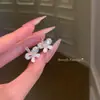Pendientes de Lazos Microincrustados de Circonita de Venta Caliente Estilo Coreano 2026 para Mujer, Aguja de Plata S925, Pendientes de Perla de Botón de Gama Alta Nicho
