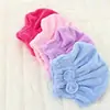 Touca Simples de Veludo Coral para Secar Cabelo Absorvente Feminina para Enxugar Cabelo Toalha Turbante para Cabelo Longo Touca de Banho