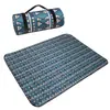 Lavable a máquina para exteriores, camping, impermeable y a prueba de humedad, base de película de aluminio engrosada, tapete de picnic, estilo nacional, correa para parque, tapete de piso portátil