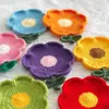Posavasos de Flores Tejidos a Crochet Hechos a Mano, Tapetes Creativos Resistentes al Calor de Lana Tejida, Posavasos Lindos para Mesa, Regalos de Decoración para el Hogar