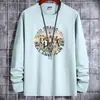 Camiseta de Manga Larga para Hombre 2023 Nueva Ropa de Hombre Primavera y Otoño Cuello Redondo Algodón Puro Camisa Básica para Estudiante Top de Otoño