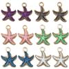 1 Peça Novo Multicor Óleo Pingando Liga Série Estrela-do-Mar Pingente Pingente DIY Pulseira Colar Acessórios de Joias