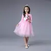 Otoño 2022 Niñas Nuevo vestido de Princesa Congelada con Lentejuelas y Manga Larga para Niños Vestido de Halloween para Niños