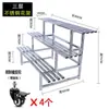 Estantería de Exterior de Acero Inoxidable para Flores con Ruedas Soporte de Piso para Suculentas Tipo Escalera para Balcón