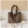 Bolsa Tote Grande de Pana Casual 2026 Otoño Nuevo Cierre de Cordón Estudiante Viaje Personalidad Hombro Axila