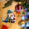 Decoração de Natal Transfronteiriça Amazon Novo Dragão de Natal Papai Noel Acrílico Pendente Plano Decoração de Natal