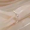 Anillo de Diamante Sencillo de Nuevo Estilo, Diamante Brillante, Circonita, Anillo Abierto para Dedo Femenino, Anillo de Plata Chapada de Nicho