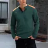 Comercio Exterior Transfronterizo Amazon Nuevo para Hombre Waffle Casual Versátil Dos Tonos Cuello Alto Abotonado Manga Larga Henry