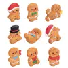 Micro Paisagem Criativa Fofa Boneco de Pão de Gengibre de Natal Casa de Bonecas Cena de Neve Artesanato DIY de Resina Mini Carros Enfeites