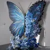 Decoración de ventana de exhibición de flores artificiales de mariposa gigante, soporte de mariposa floral, flor decorativa para accesorios de fotos y exhibición