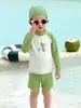 Traje de baño para niño Verano Traje de baño infantil Protección solar Conjunto de dos piezas Resistente al cloro Secado rápido Traje de baño Conjunto de playa a