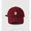 Gorra de Béisbol Bordada de Verano Fina Etiqueta R Estilo Ins Simple con Letras Sombrero para el Sol Versátil Cabeza Grande Cara Pequeña Gorra con Visera
