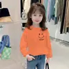 Camiseta Casual de Algodón con Dibujos Animados para Niños, Nuevo Estilo Primavera y Otoño, Versátil Holgada de Manga Larga Versión Coreana para Niñas, Camiseta Básica de Moda