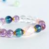 Pulsera de cuentas de cristal natural facetado nuevo producto para mujer moda alta gama sentido púrpura azul asai pulsera de fluorita joyería al por mayor
