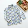 Camisa de cuadros de manga larga de primavera para niños, camisa de cuadros de manga larga para niños, camisa de cuadros multicolor unisex para primavera y otoño